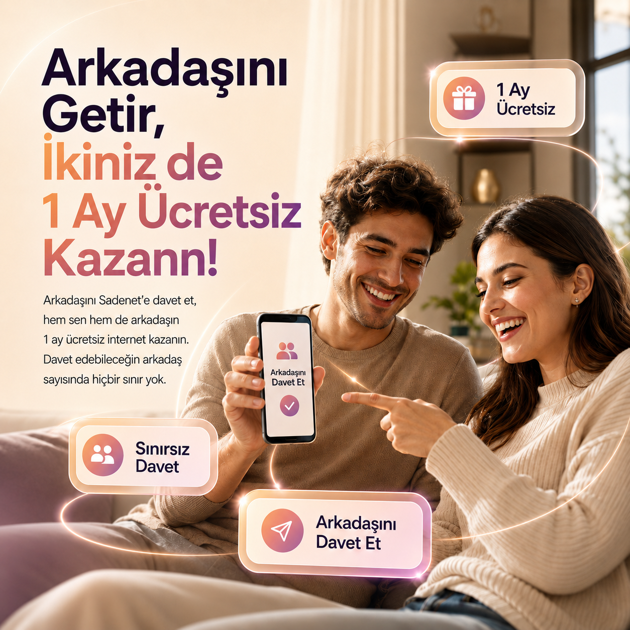 Arkadaşını Getir, İkiniz de 1 Ay Ücretsiz Kazan!